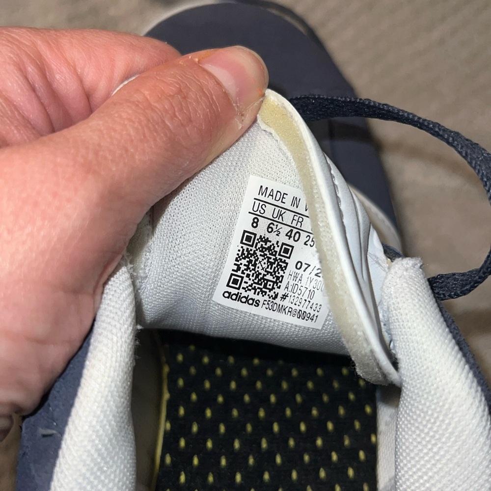 Adidas Navy and White Sneakers – Size 8 – Like New - Picture 2 of 4